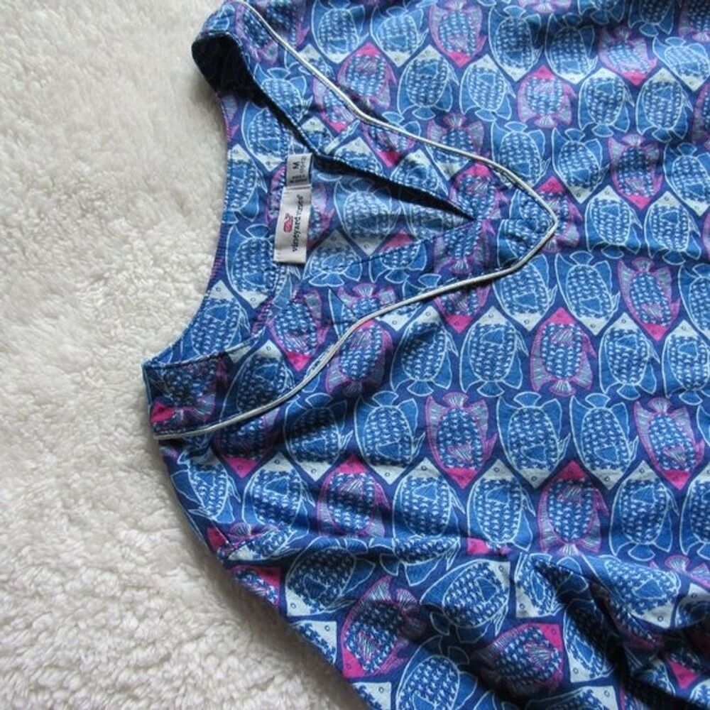 Vineyard Vines Girls M 10-12 Fish Print Tunic Royal Blue Cotton Style 7W0152 - Picture 13 of 16